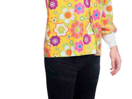 60er Jahre Flower Power Shirt mit Stulpen Hot on Sale